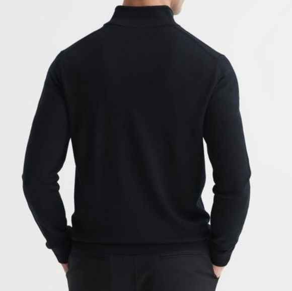 🖤BUY 2 GET 1 FREE  REISS BLACKHALL MERINO WOOL HALF ZIP FUNNEL NECK JUMPER - Picture 5 of 11